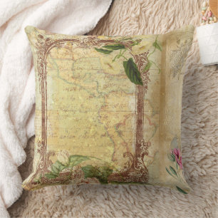 Coussin Illustration florale botanique vintage