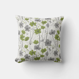 Coussin Illustration florale, fleurs sauvages abstraits, m