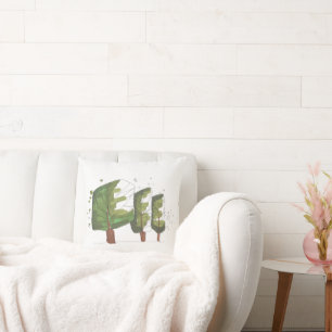 Coussin Illustration géométrique Whimsical des arbres dess