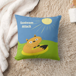 Coussin Illustration humoristique de chat introverti confo