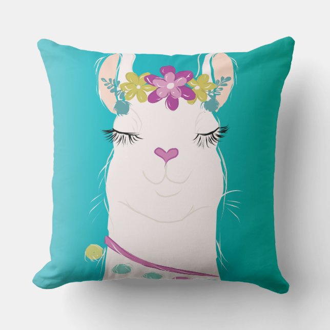 Coussin Illustration Llama design (Recto)