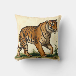 Coussin Illustration médiévale majestueuse du tigre
