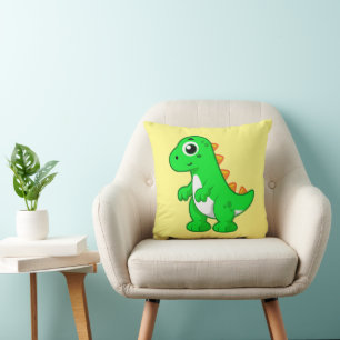 Coussin Illustration Mignonne Du Tyrannosaurus Rex.