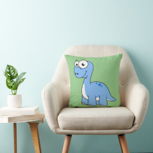 Coussin Illustration Mignonne D'Un Brontosaurus.