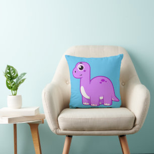 Coussin Illustration Mignonne D'Un Brontosaurus Dinosaure.
