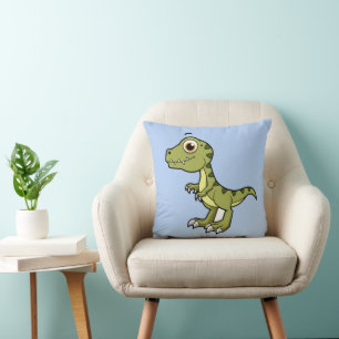 Coussin Illustration Mignonne D'Un Rex Tyrannosaurus.