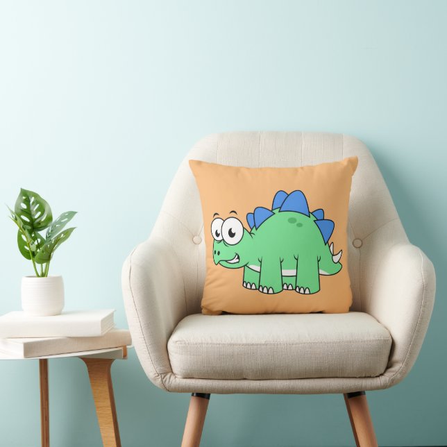 Coussin Illustration Mignonne D'Un Stegosaurus. 2 (Chaise)