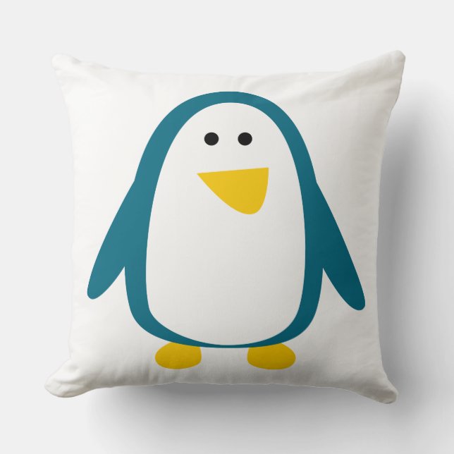 Coussin Illustration mignonne jaune bleue d'animation de (Recto)