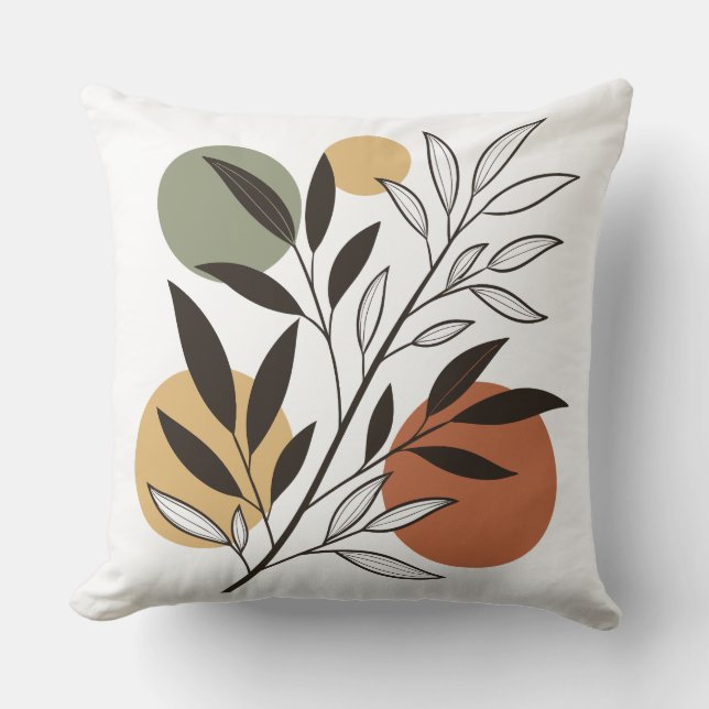 Coussin Illustration minimaliste du Plante Boho (Recto)