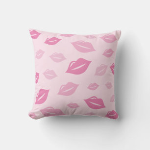 Coussin Illustration motif des lèvres roses de girly moder