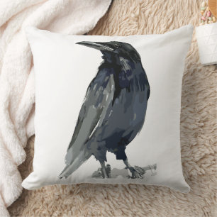 Coussin Illustration mystérieuse de corbeau