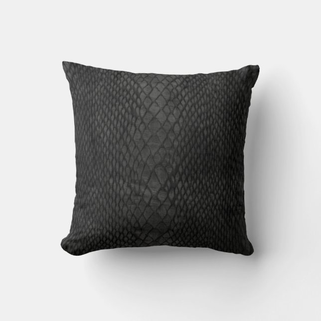 Coussin Illustration noire de l'oreiller à lancer Snakeski (Recto)