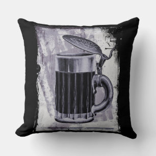 Coussin Illustration Old Beer Stein sur Grunge Arrière - p