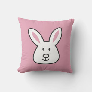 Coussin Illustration Pastel Pink Cute Bunny Pâques