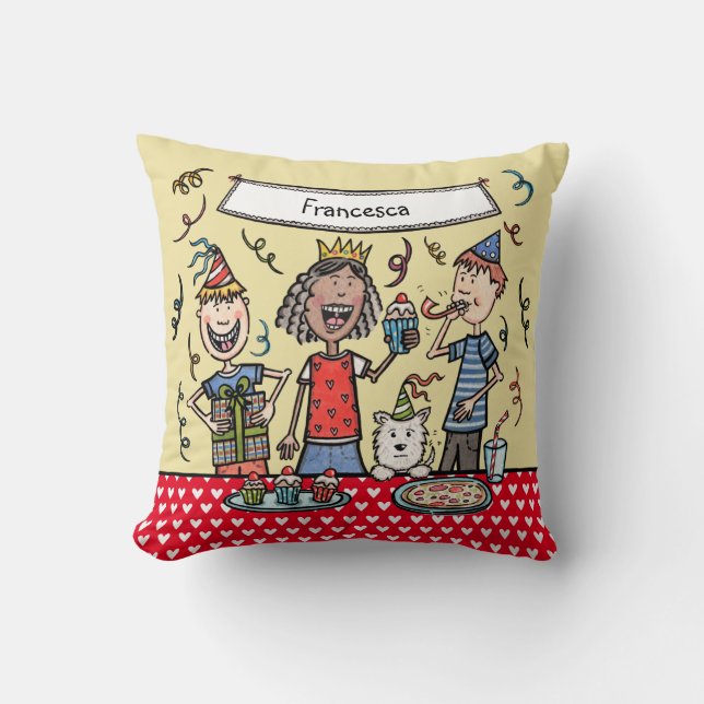 Coussin Illustration personnalisée de la fête des enfants  (Recto)