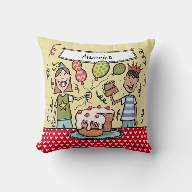 Coussin Illustration personnalisée de la fête des enfants  (Recto)