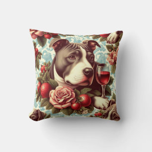 Coussin Illustration Retro American Pit Bull Terrier