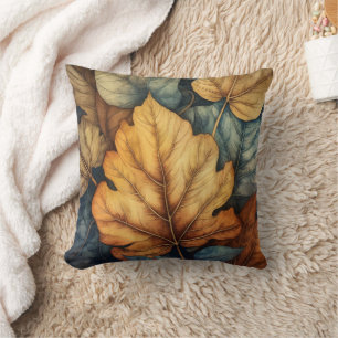 Coussin Illustration Rustic Fall Leaves