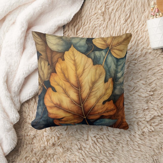 Coussin Illustration Rustic Fall Leaves (Couverture)