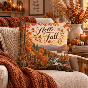 Coussin Illustration rustique de la saison d'automne