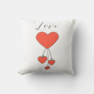 Coussin Illustration simple avec coeur écarlate Amour