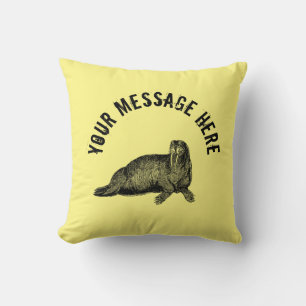 Coussin Illustration simple de Black Walrus