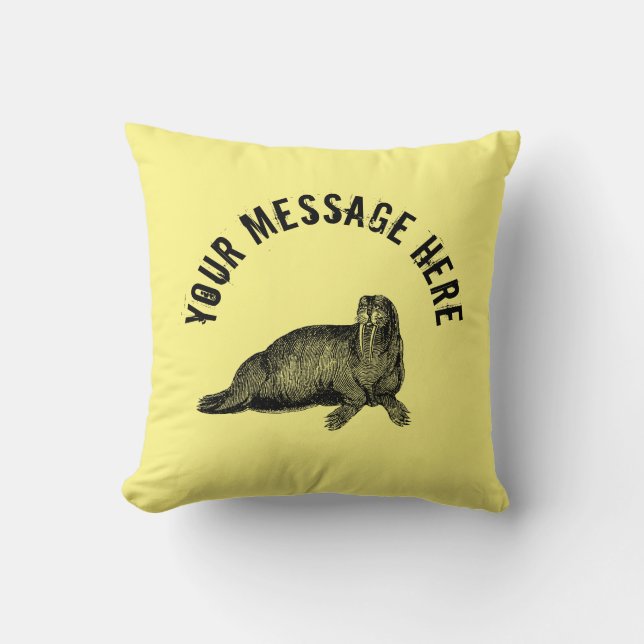 Coussin Illustration simple de Black Walrus (Recto)