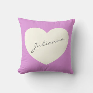 Coussin Illustration simple de coeur mignon rose personnal