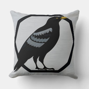 Coussin Illustration stylisée de merle