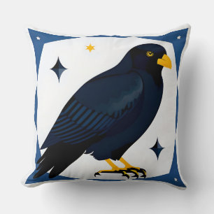 Coussin Illustration stylisée de merle