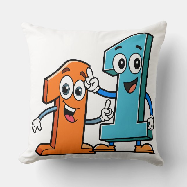 Coussin Illustration vectorielle d'une mascotte de dessin  (Recto)