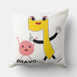 Coussin Illustration vectorielle d'une mascotte de dessin
