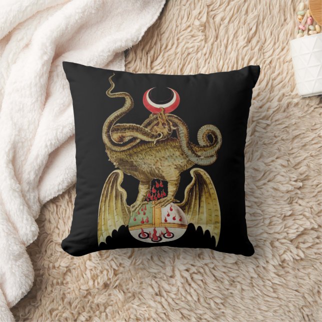 Coussin Illustration Vintage Alchemy Dragon (Couverture)