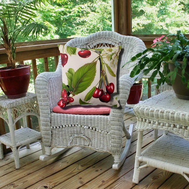 Coussin Illustration vintage de cerise (Créateur téléchargé)