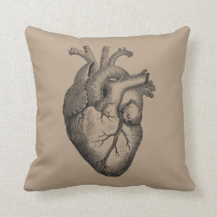Coussin Illustration vintage de coeur