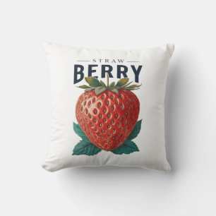 Coussin Illustration Vintage de Fraise