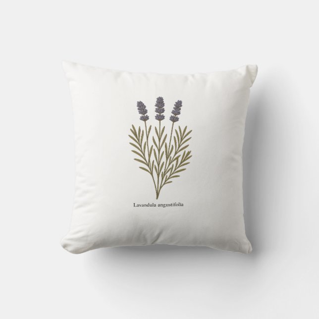 Coussin Illustration vintage de la fleur de lavande (Recto)