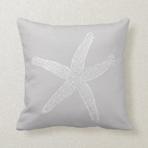 Coussin Illustration vintage de poisson étoilé en gris