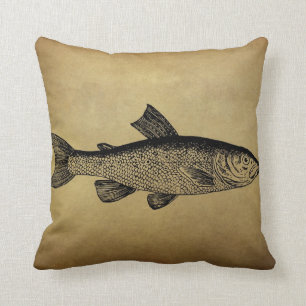 Coussin Illustration vintage de poissons