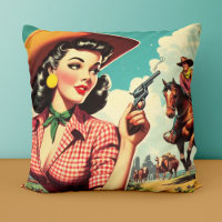 Illustration vintage Pulp Cowgirl