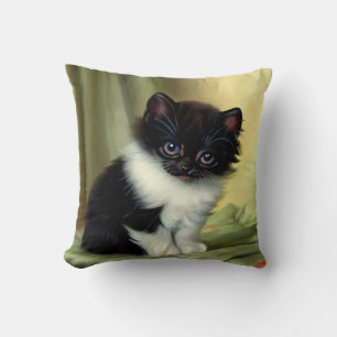 Coussin Illustration vintage Tuxedo Kitten