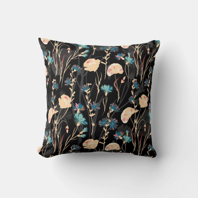 Coussin Illustrations de fleurs sauvages. Patte transparen (Recto)