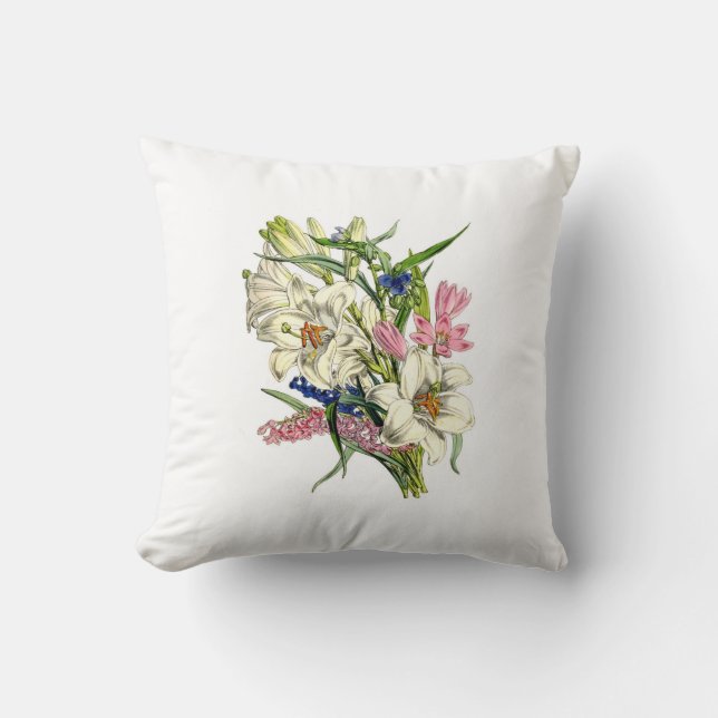 Coussin Illustrations des plantes vintages (Recto)