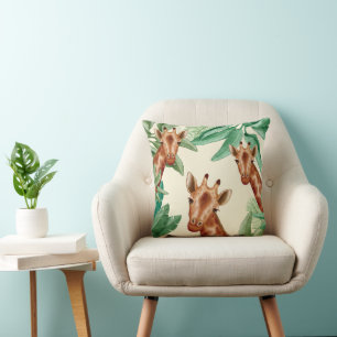 Coussin Illustrations vintages De Giraffe