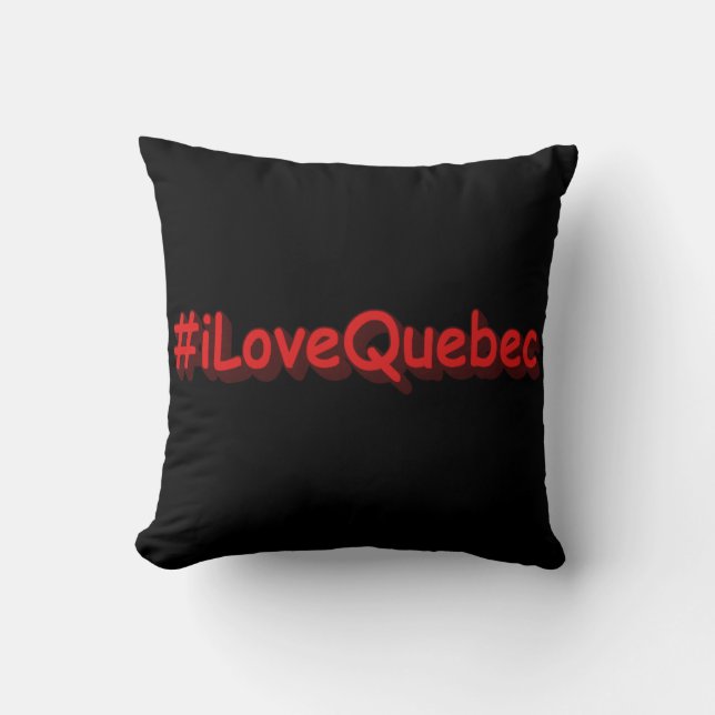 Coussin "#iLoveQuebec" Joli design. Commandez dès maintena (Recto)