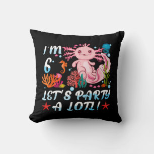 Coussin I'm 6 Faisons la fête A Lotl mignon Axolotl Anime