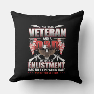 Coussin I'm A Proud Veteran and a Dad