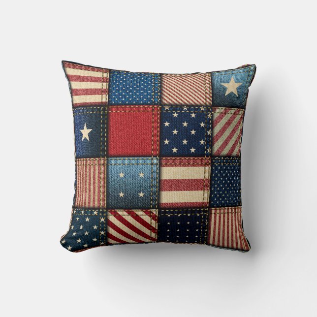Coussin Image Americana Patchwork (Recto)