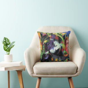 Coussin Image avec du bétail par Franz Marc, Art Vintage