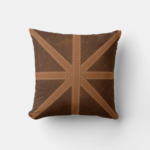 Coussin Image croisée en cuir Brown de Digitals Union Jack